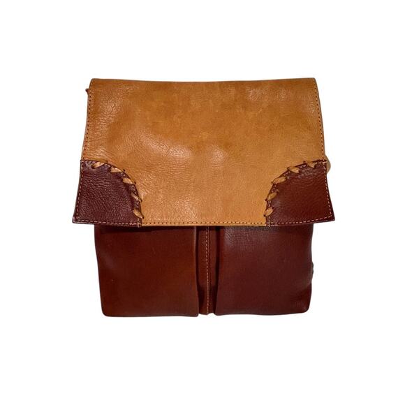 JL Saldivar Paraguay Handcrafted Two Tone Brown Crossbody Bag - Picture 2 of 9